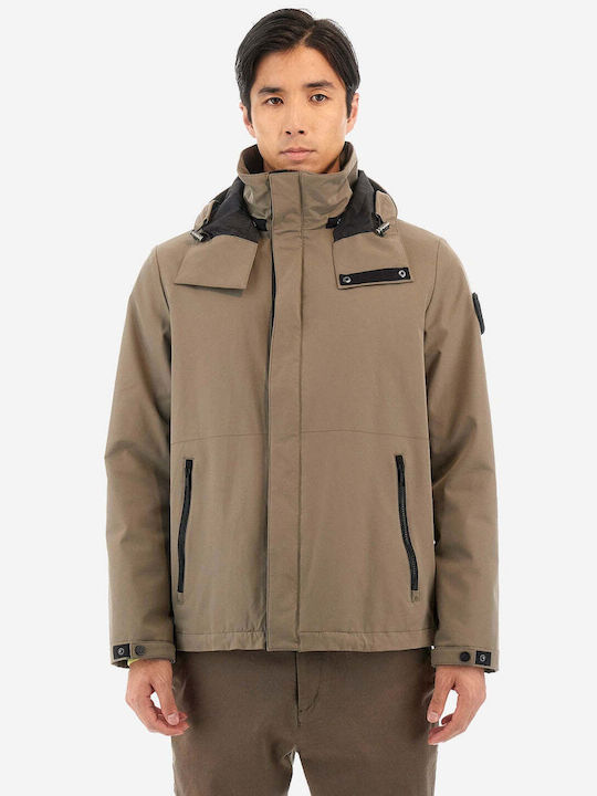 La Martina Herren Winter Jacke Lässig Braun