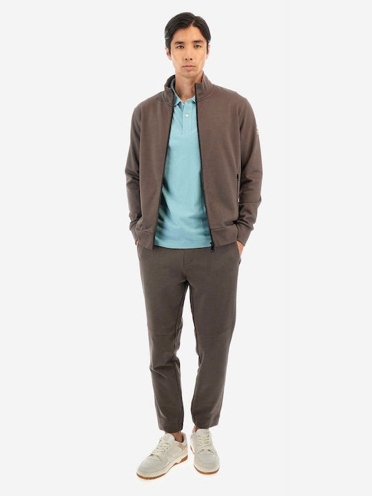 La Martina Men's Sweatshirt Jacket with Pockets Brown