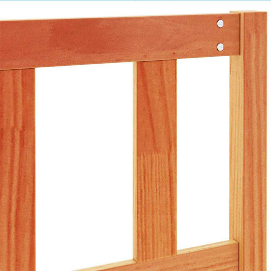vidaXL Κεφαλάρι Κρεβατιού Ξύλινο Καφέ 140.5x104cm
