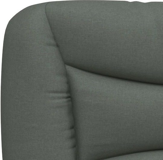 vidaXL LED Headboard Cushion Fabric Dark Grey 120x48cm