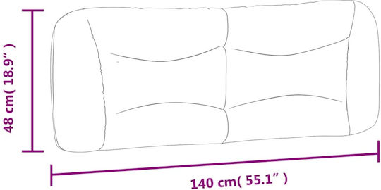 vidaXL Stoff-Kopfstütze Für Betten Dunkelgrau 140x48cm