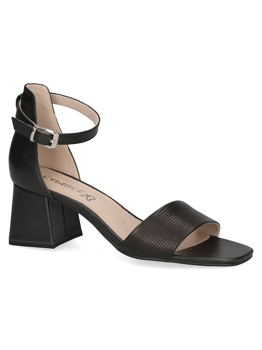 Caprice Anatomic Leather Women's Sandals Black