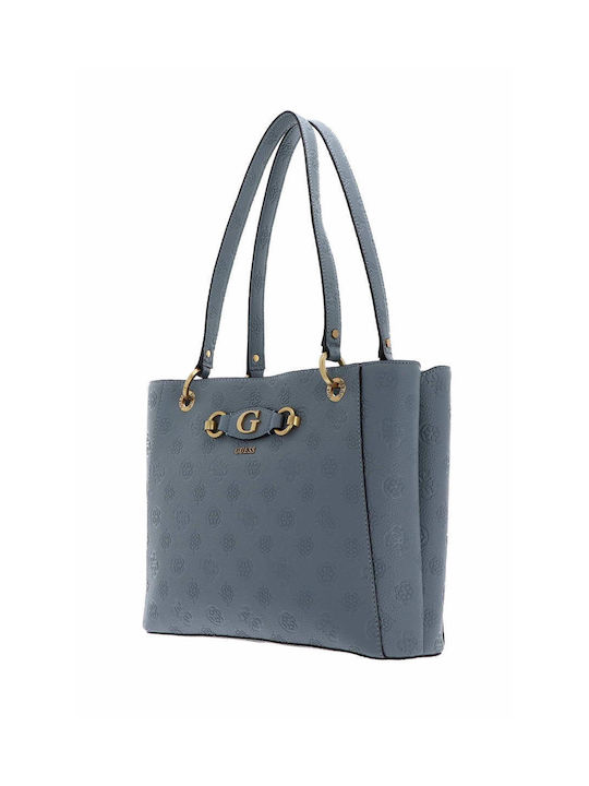 Guess Izzy Peony Noel Women's Bag Shopper Shoulder Blue