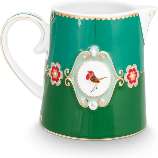 PiP Studio Love Birds Γαλατιέρα Σερβιρίσματος από Πορσελάνη σε Πράσινο Χρώμα