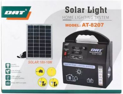 Autonomous Solar Lighting System with Light System & Charger with Panel 10W, Battery & 4 LED lamps 120LM DAT-AT-8207