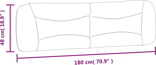 vidaXL Brown Faux Leather Headboard Cushion 190x48cm
