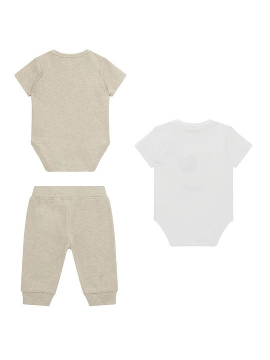 Guess Baby Bodysuit Set with Pants Beige