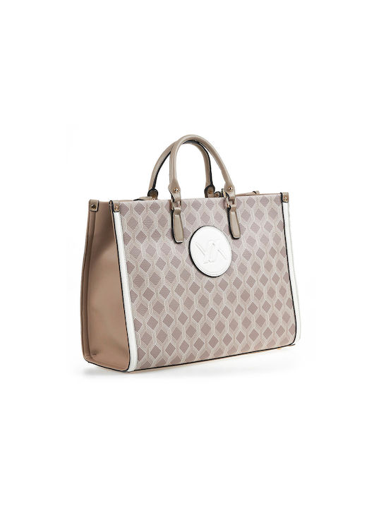 Verde Damen Tasche Tote Hand Beige / Ecru