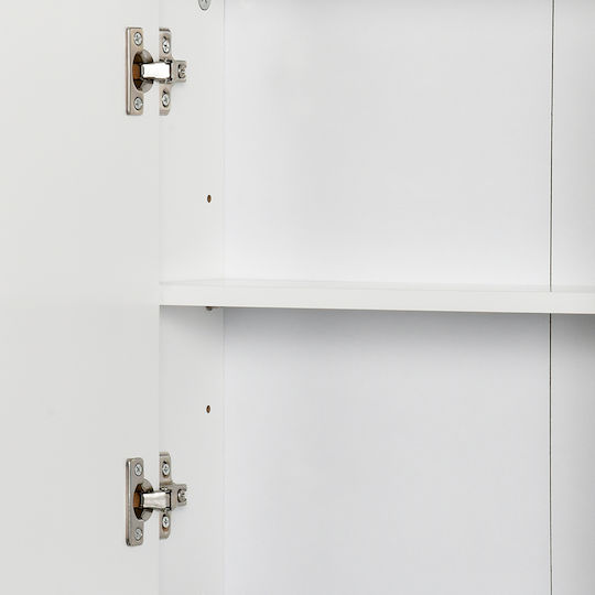 HomCom Rechteckiger Badezimmerspiegel aus MDF mit Regal & Schrank 48x14,5cm Weiß