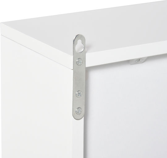 HomCom Rechteckiger Badezimmerspiegel aus MDF mit Regal & Schrank 48x14,5cm Weiß