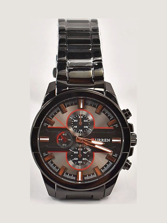 Curren 8274 Men's Watch 45mm Battery with Black Metal Bracelet