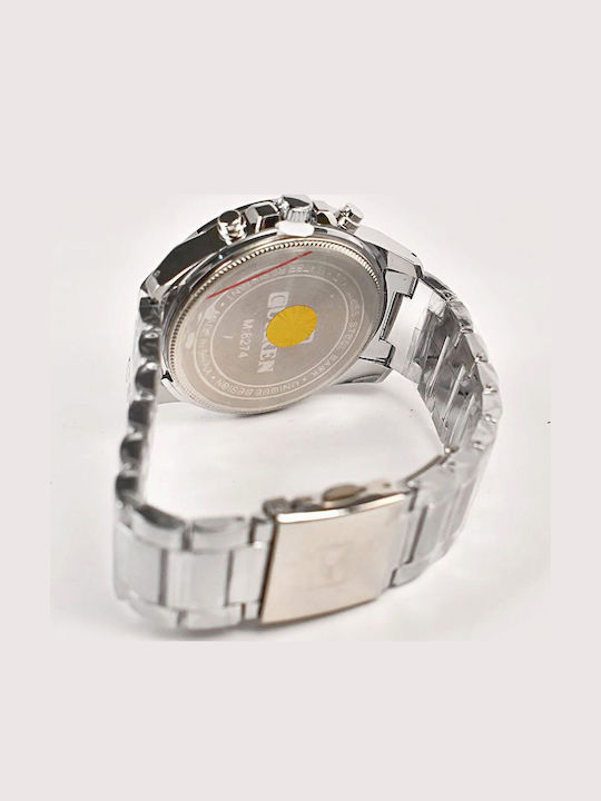 Curren 8274 Ανδρικό Ρολόι 45mm Μπαταρίας με Ασημί Μεταλλικό Μπρασελέ