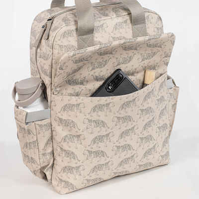 Walking Mum Diaper Bag Beige 28x37x12cm.