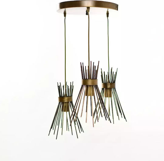Socket Pendant Light Bronze Grid with Socket E27 30x70cm