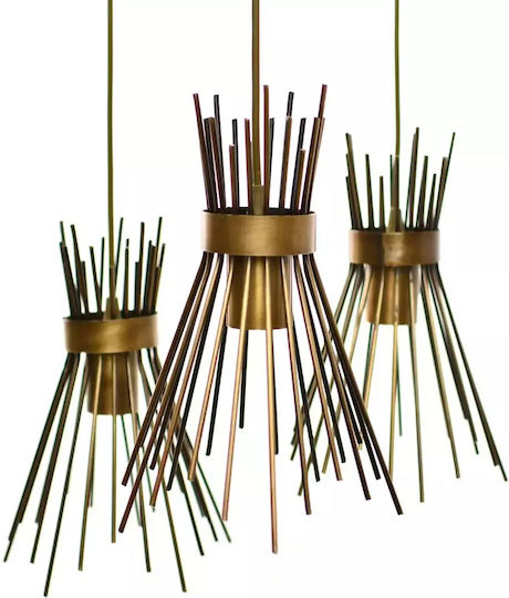 Socket Pendant Light Bronze Grid with Socket E27 30x70cm
