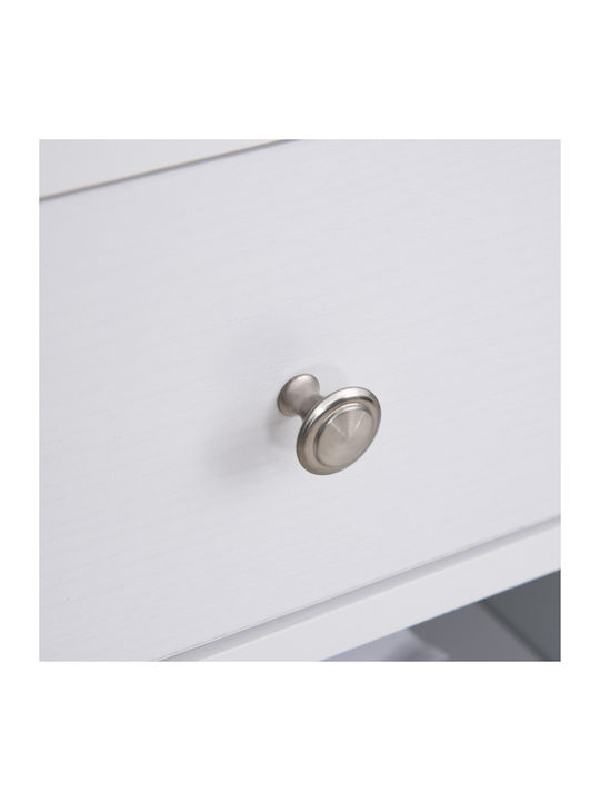 Office Storage Chipboard Cabinet with Wheels White L60xW40xH68cm