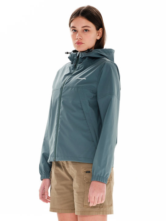 Emerson Women's Short Puffer Jacket Waterproof and Windproof for Winter Green