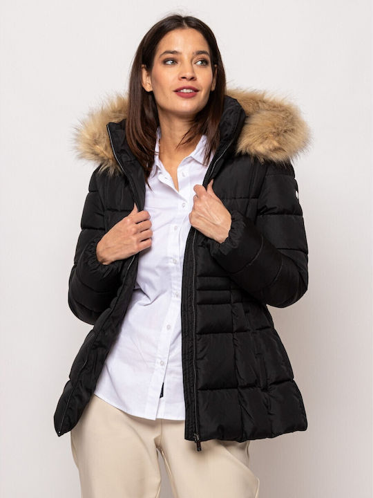 Nabby Kurz Damen Puffer Jacke für Winter BLACK