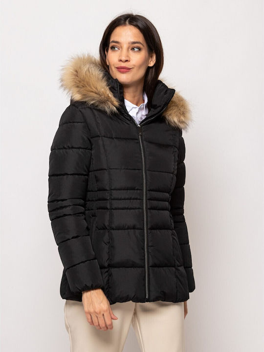 Nabby Kurz Damen Puffer Jacke für Winter BLACK