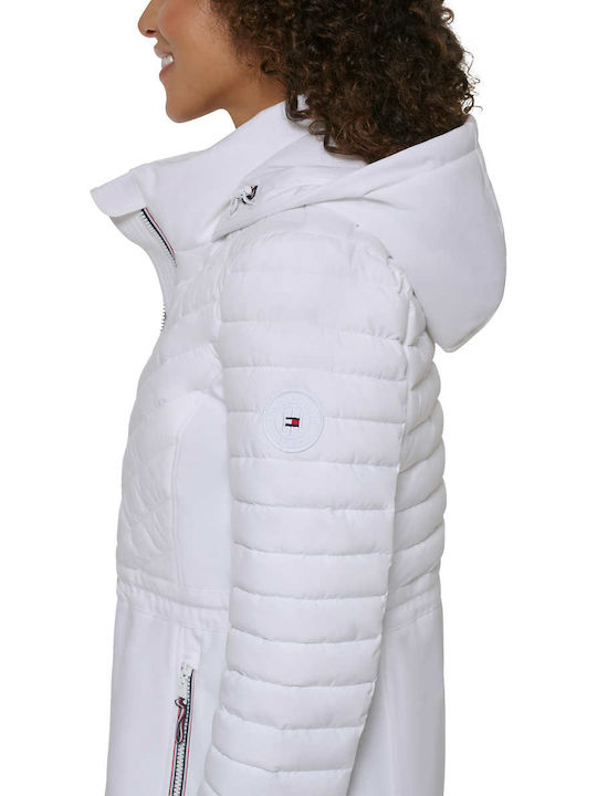 Scurtă Jachetă de femei Puffer Alb