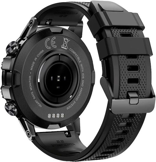 Aoke K52 Smartwatch με Παλμογράφο (Μαύρο)