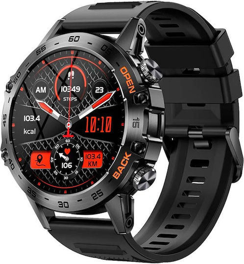 Aoke K52 Smartwatch με Παλμογράφο (Μαύρο)