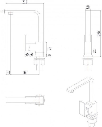 Inter Ceramic Alpaca ICSETICF71085497313ICK4749 Drop-In Spüle Inox B49xT47cm Silber