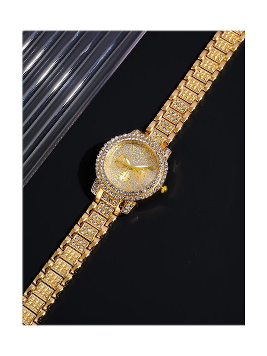 Woman's Fashion Watch with Gold Metal Bracelet