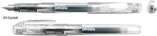 Platinum Crystal Πένα Γραφής Fine 0.3mm Γκρι από Ατσάλι με Μαύρο Μελάνι