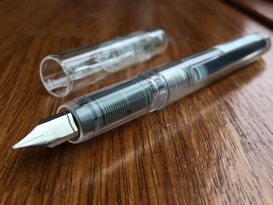 Platinum Crystal Πένα Γραφής Fine 0.3mm Γκρι από Ατσάλι με Μαύρο Μελάνι