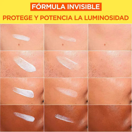 Garnier Skinactive Cremă de Față Fluidă de Zi cu SPF50 pentru Hidratare, Anti-îmbătrânire și Pete Pigmentare cu Vitamina C 40ml