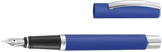 Online Writing Pen Medium Blue made of Aluminum with Blue Ink
