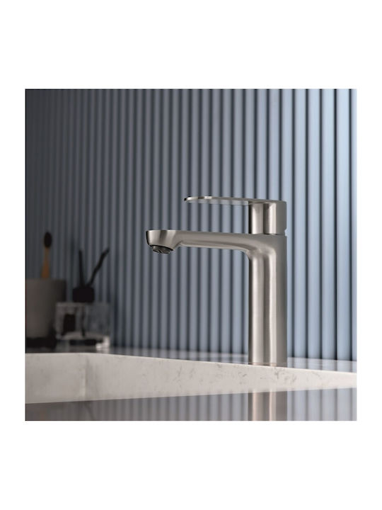 Inter Ceramic Αναμεικτική Μπαταρία Νιπτήρα Inox