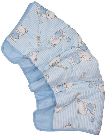 Kamtex Baby Quilt-Duvet Crib Cotton Light Blue 100x120cm