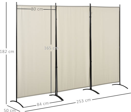 HomCom Decorativ Paravan Metalic 253x182cm