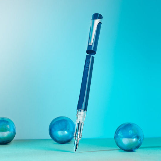 Twsbi Calligraphy Fountain Pen Blue Made of Plastic with Blue Ink