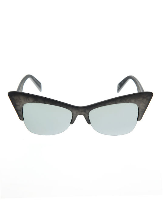 Italia Independent Women's Sunglasses with Black Plastic Frame and Gray Gradient Lens 0908.ZEF.071