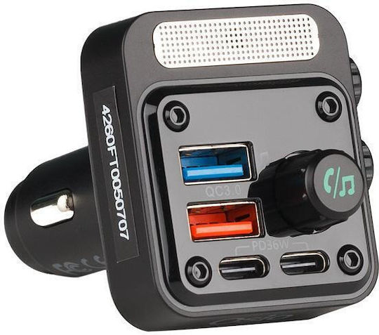 Osio FM Transmitter Αυτοκινήτου με Bluetooth / USB / Type-C