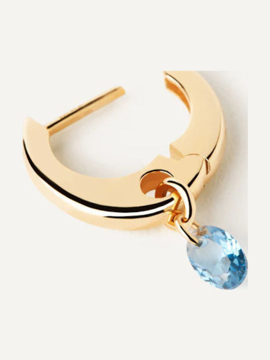 P D Paola Earrings Hoops made of Silver Gold Plated with Stones