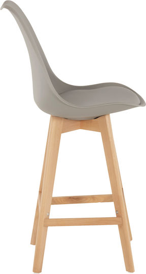 Stool Bar with Backrest made of Polypropylene Vegas Gray 4pcs 47x58x103cm