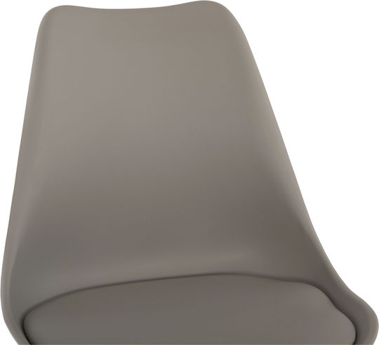 Stool Bar with Backrest made of Polypropylene Vegas Gray 4pcs 47x58x103cm