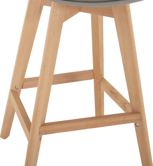 Stool Bar with Backrest made of Polypropylene Vegas Gray 4pcs 47x58x103cm