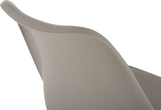 Stool Bar with Backrest made of Polypropylene Vegas Gray 4pcs 47x58x103cm