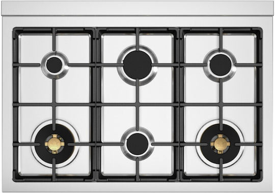Bertazzoni Natural Gas Cooktop Autonomous Inox 91.1x64εκ. Silver