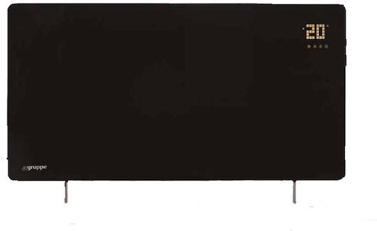 Gruppe Konvektorheizung Wand 720W mit elektronischem Thermostat und WiFi 120x60cm Schwarz