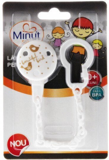 Minut Baby Lanț Accesorii pentru suzete din plastic Alb