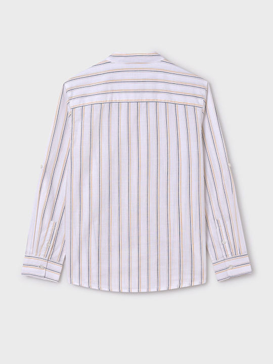 Kids Striped Shirt Long Sleeve Khaki