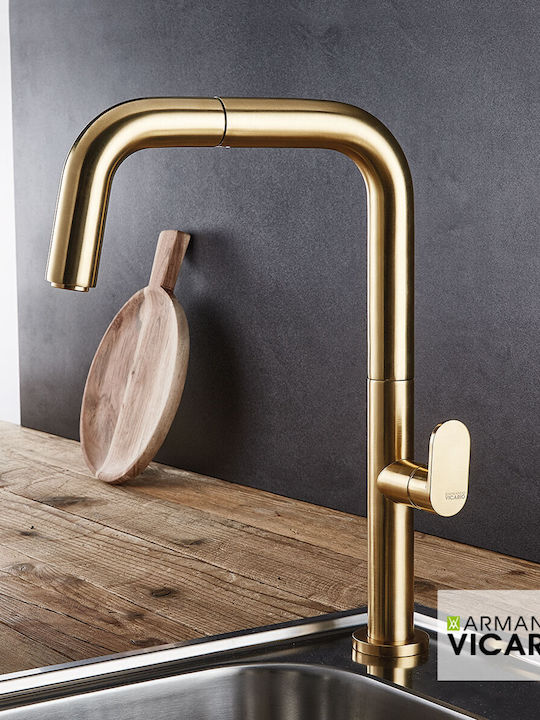 Armando Vicario Eva Kitchen Faucet Counter Gold