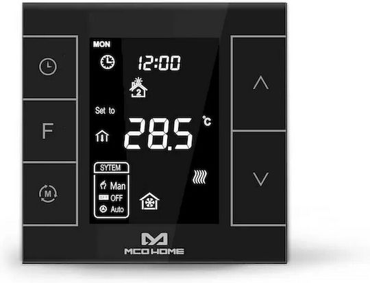 Geyer MCOHOME MH8-FC4 4 Rohren Digital Thermostat Raum Intelligent mit Touchscreen Schwarz