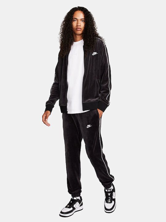 Sportswear Club Velour Jacket Men's Cardigan Black